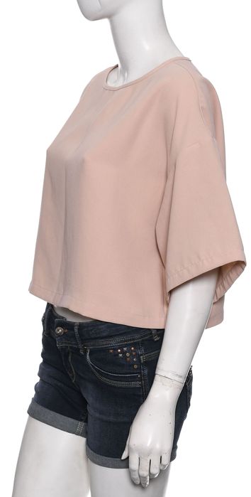ASOS bluzka oversize krótki rękaw pudrowy róż r 40