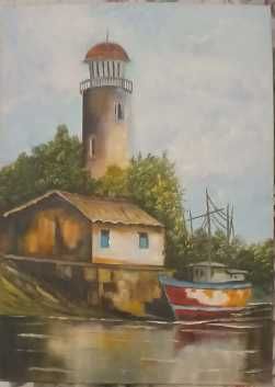 Quadro a óleo sobre tela "O Farol"
