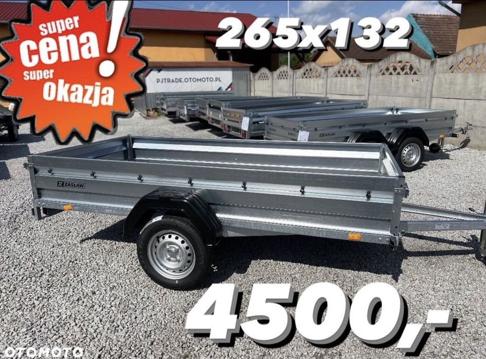 Zaslaw 265SU  ‼️Nowa bardzo mocna przyczepka 265x132 uchylna, kiper, Quad DOSTAWA‼️