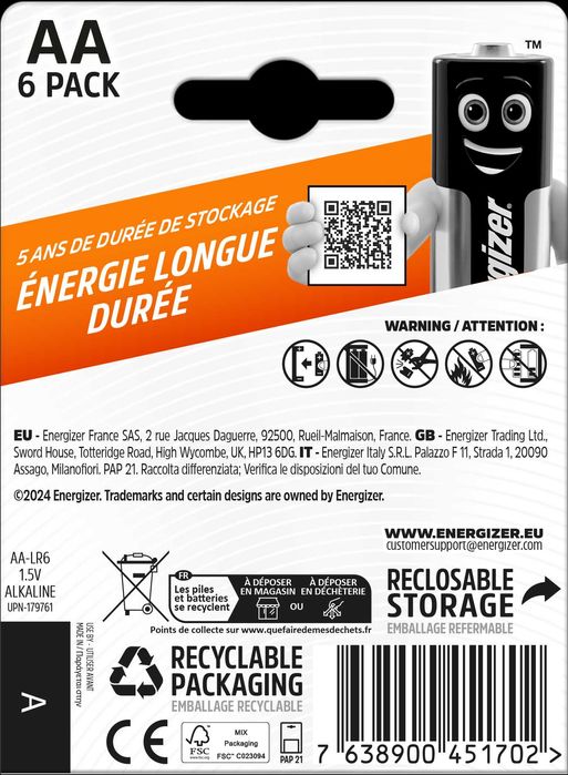 Батарейки Energizer Primary Alkaline AA\LR6_AAA\LR03 уп 6 шт. Гурт!
