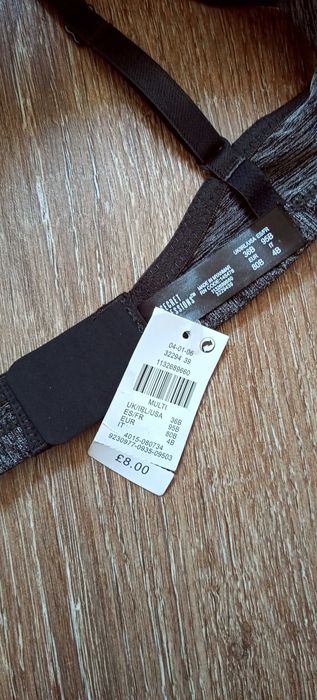 Biustonosz stanik bez fiszbin szary 80B Primark