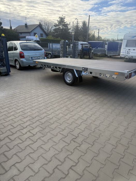 Płaska Platforma 2x4 dmc 750 Wynajem Przyczepa Towarowa Przyczepa