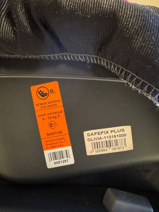 Cadeira Auto Romer Safefix Plus Isofix 9-18