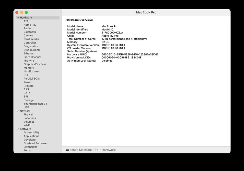 Apple MacBook Pro 16" 2023 M2 Pro 32GB 1TB SSD A2780