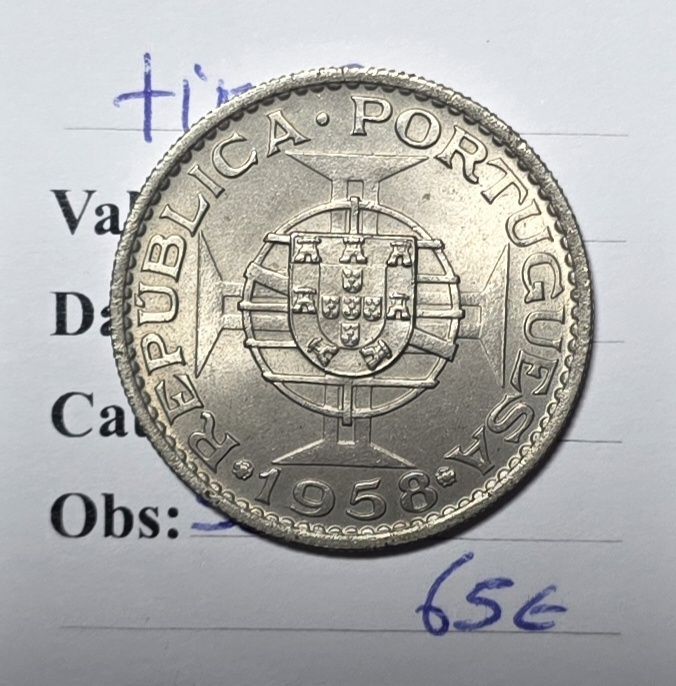 1$00 1958  Timor