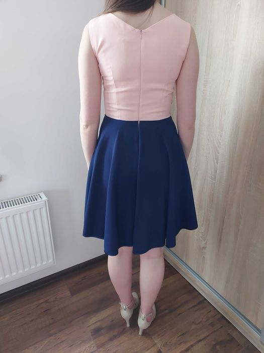 Sukienka różowo-granatowa Vegas Paris