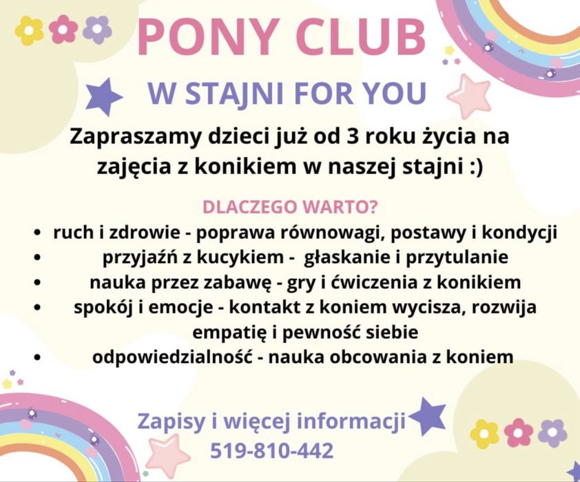 jazda na kucyku dla maluchów