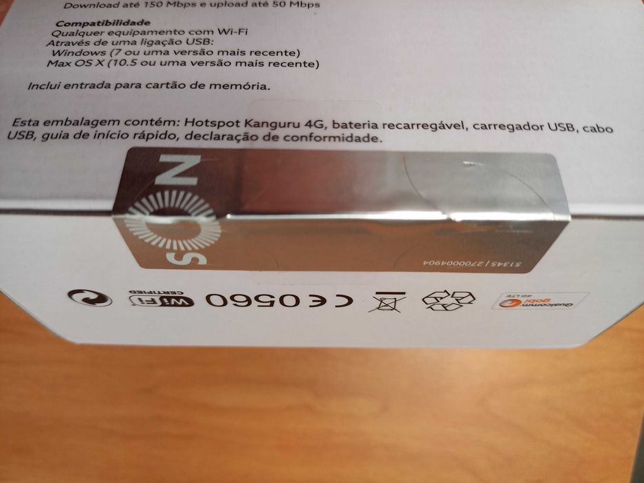 Hotspot 4G WiFi (MW40V) - Operador NOS [Novo na Caixa]