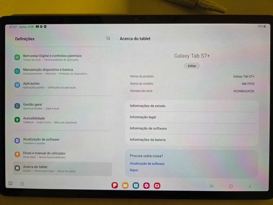 Samsung Galaxy Tab S7+ 256GB com teclado