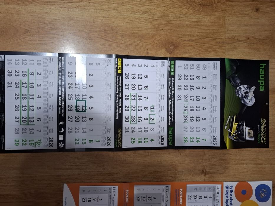 Kalendarz trójdzielny 2026.