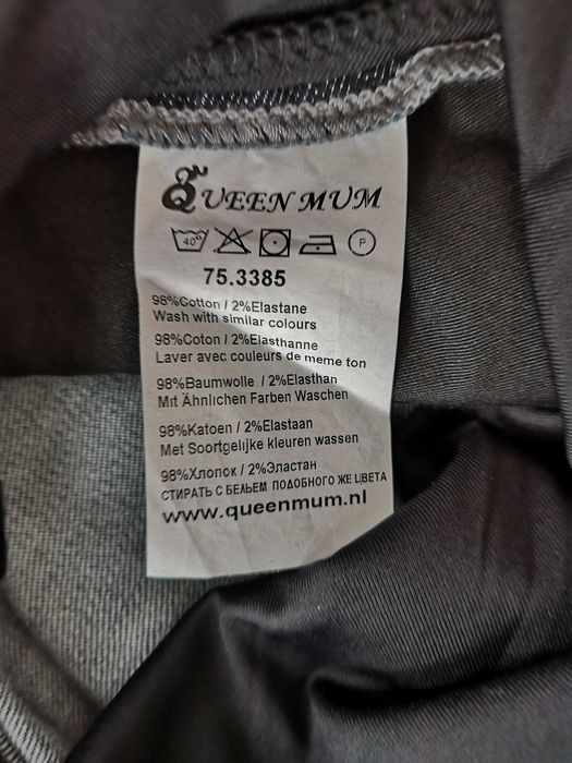 Nowe granatowe spodnie ciążowe  jeansowe jeansy Queen Mum ok. 36 - 38