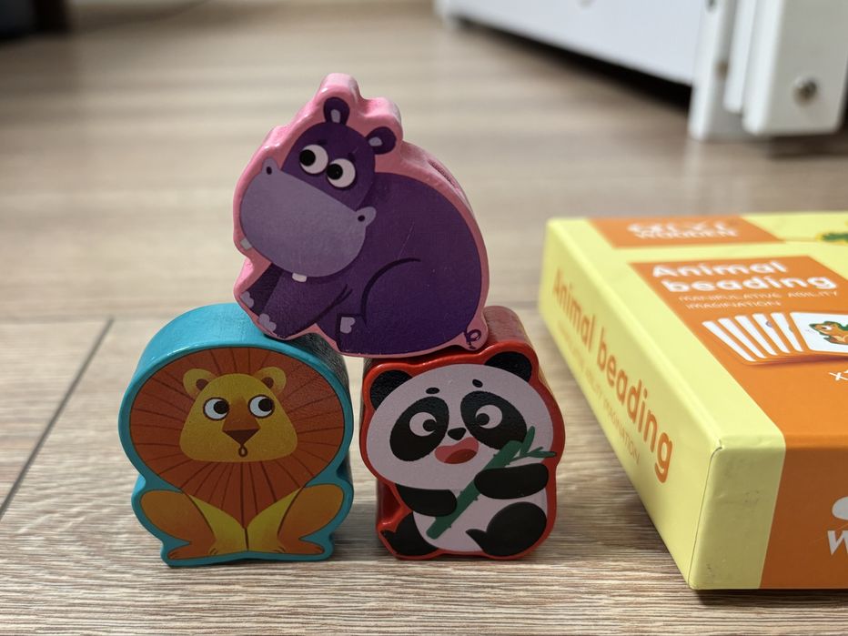 Дерев'яна гра шнурівка, лото, тіні  Тварини 2+ 3+
