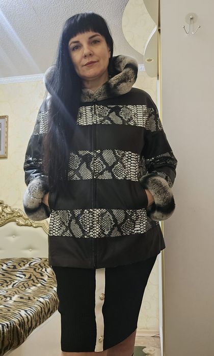 Куртка кожанная с нат.мехом