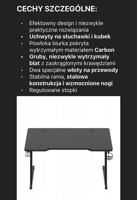 Biurko Gamingowe Komputerowe