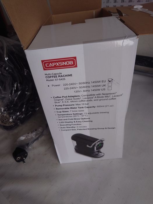 Automatyczny ekspres ciśnieniowy 19 bar Kawa mielona i kapsułki 1450 W