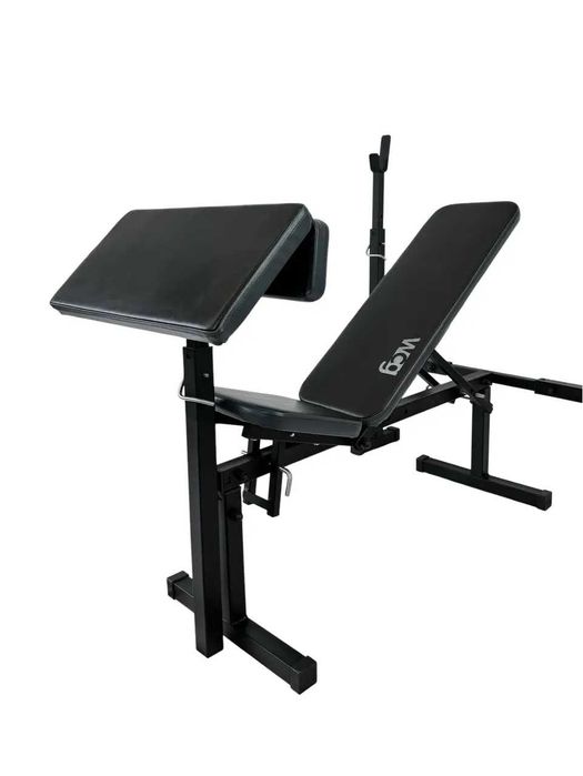 Регульована лавка для жиму + стійки + скотта WCG-003