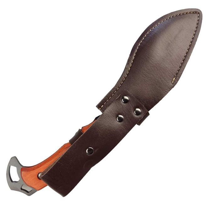 Nóż myśliwski FINKA KUKRI maczeta etui skóra full-tang drewno ND94