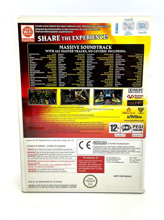 Guitar Hero World Tour Nintendo Wii Po Angielsku