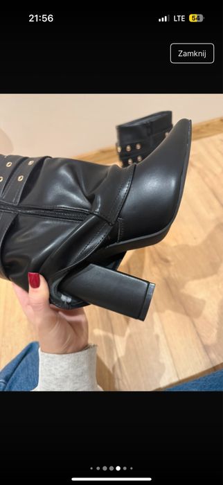 Nowe botki kowbojki z ćwiekami paskami