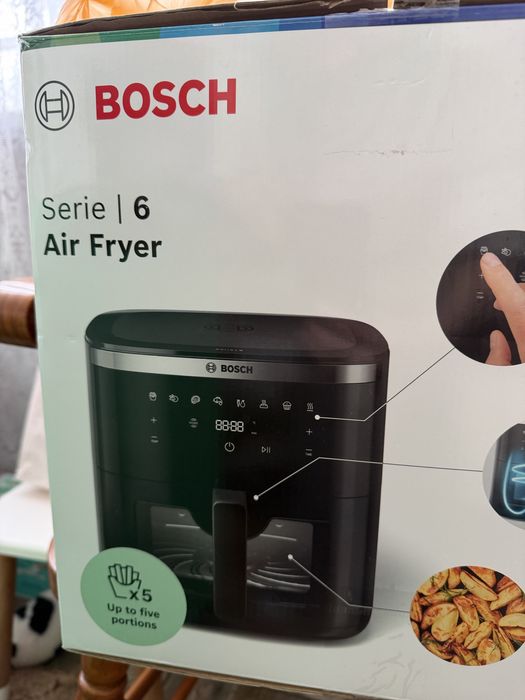 Мультипіч bosch serie 6 air fryer maf671b0 чорна аерогриль
