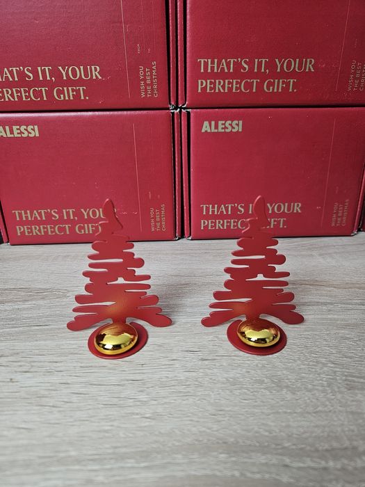 Ozdoba Świąteczna Alessi Bark choinka  pozłacana  porcelana