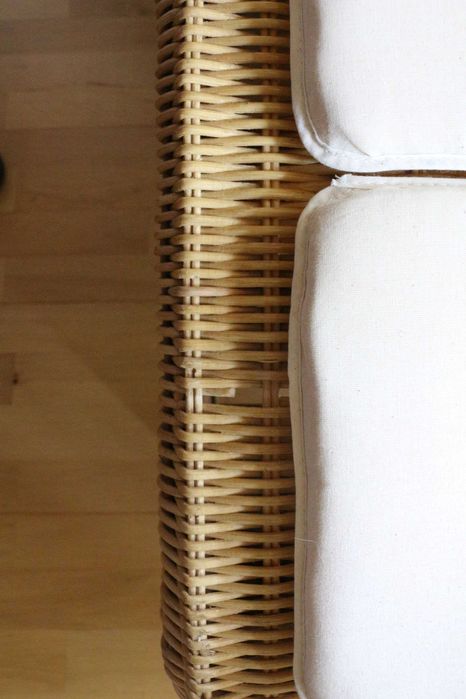 Fotel relaksacyjny, leżanka, szezlong, wiklinowy