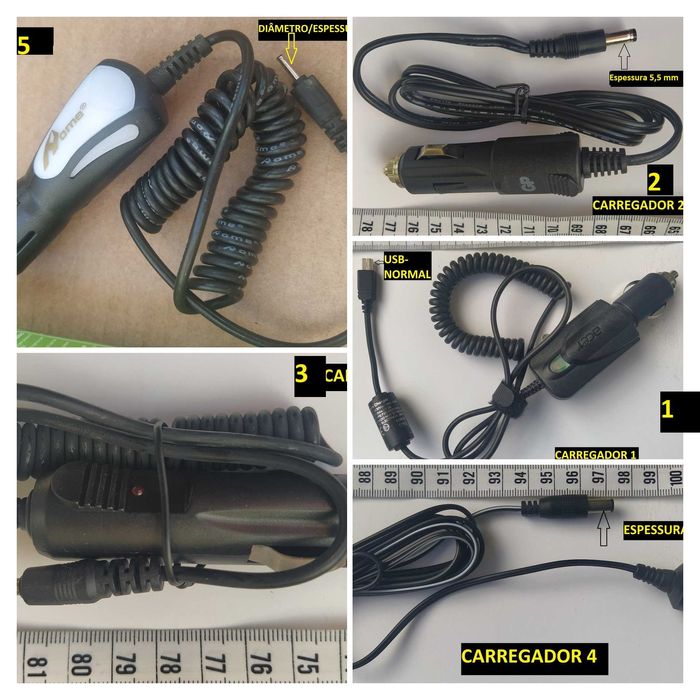 Carregadores – Isqueiro do Automóvel- Vários