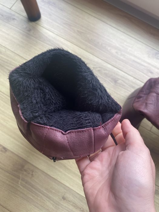 Botas impermeaveis bordeaux com pêlo interior