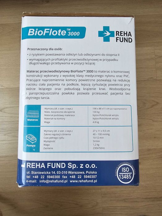 Materac Przeciwodleżynowy RehaFund BioFlote 3000