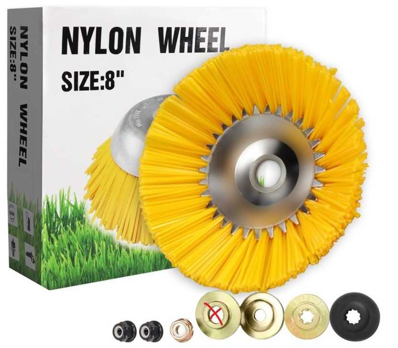 Nylonowa szczotka do usuwania chwastów 200mm LADAMI + akcesoria montażowe