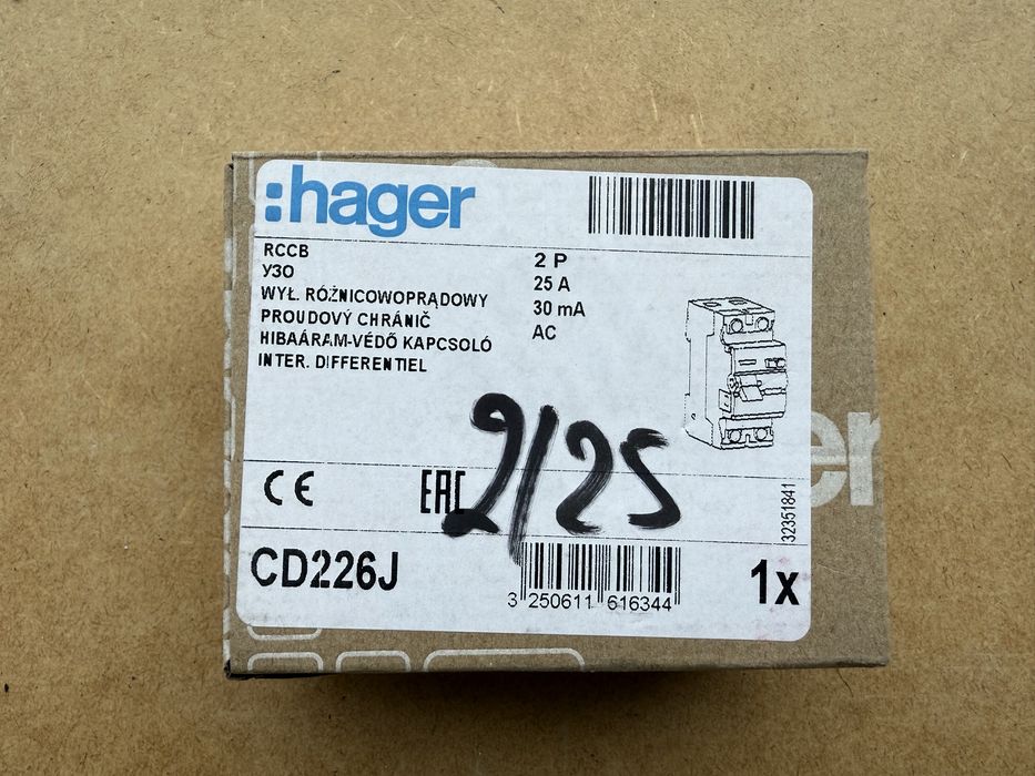 Продається диференційний автомат Hager CD226J