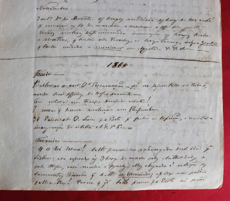 Coimbra 1864 a 65 e 66 notas sobre história da cidade manuscrito (Reserva NBA)