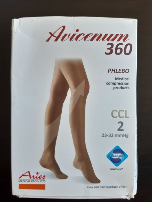 Pończochy przeciwżylakowe na żylaki avicenum 360 aries CCL2 r.L long długie nowe