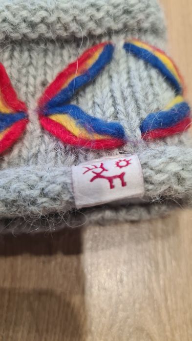 Czapka 85% Schetland Wool Wełna. Podszewka z polaru. Szara. 52 - 63 cm