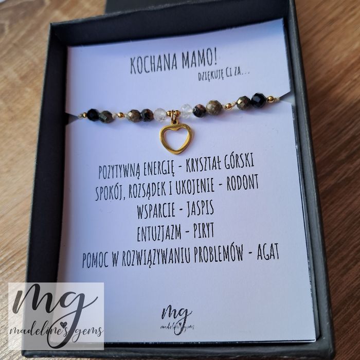 Bransoletka z kamieni naturalnych dla mamy na dzień matki