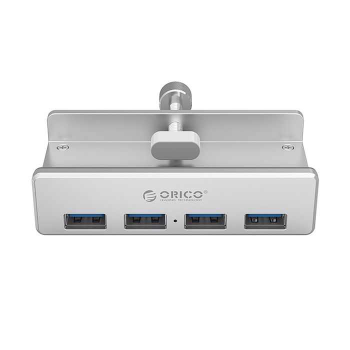 Hub Orico MH4PU montowany na zacisk 4x USB-A 3.0 - srebrny