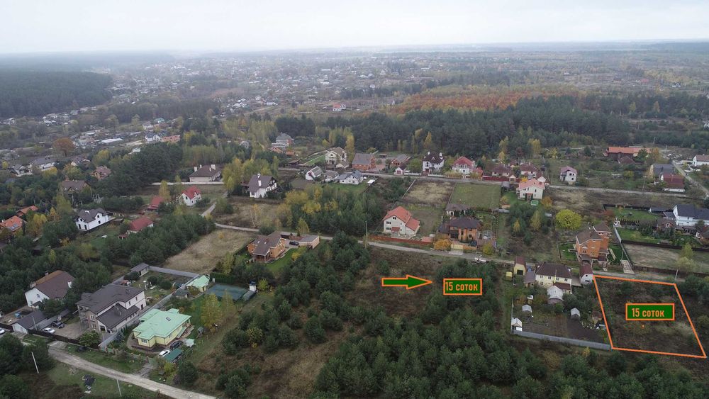 Продаж ділянки 15 соток з соснами селище Малютянка