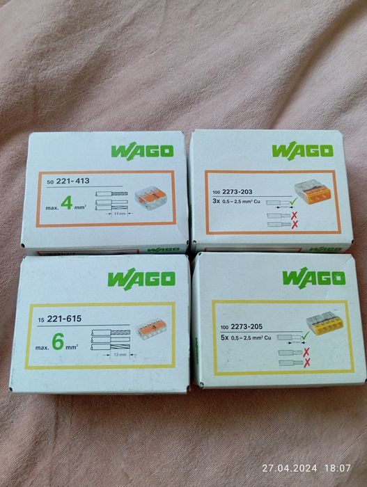 Wago, Trytyt szybkoźłączki original 
2,3,4,5 opak