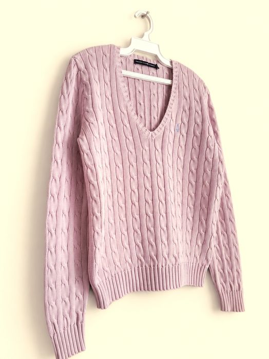 Хлопковый джемпер в косы RALPH LAUREN