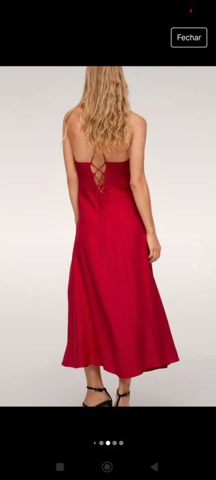 Vestido de cerimónia Mango Vermelho M
