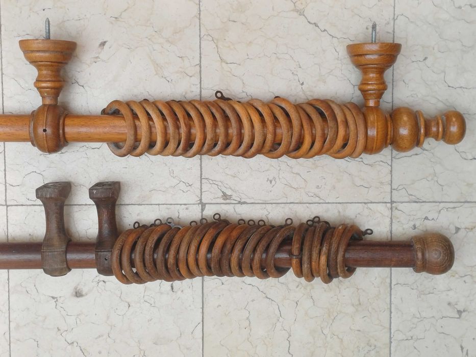 2 Wooden Curtain Rods