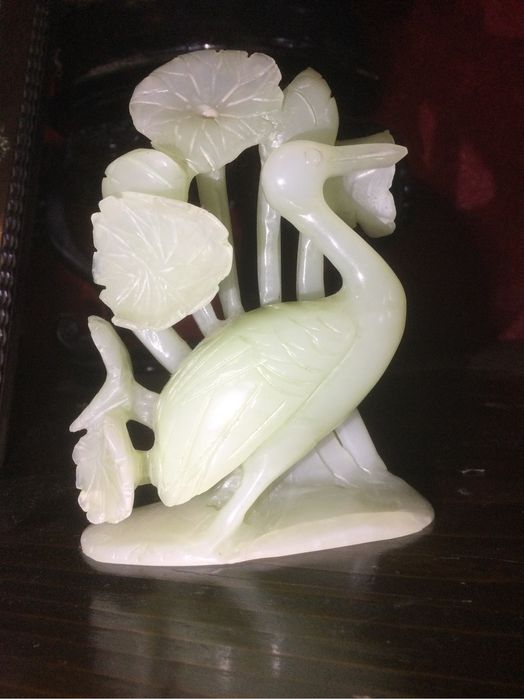 Escultura Chinesa jade Branco Imperial 12 cm séc XIX China