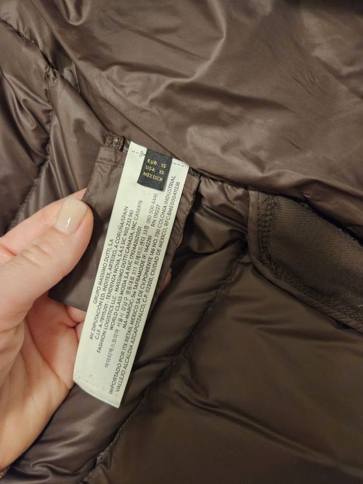 Пуховик massimo dutti xs шоколадний
