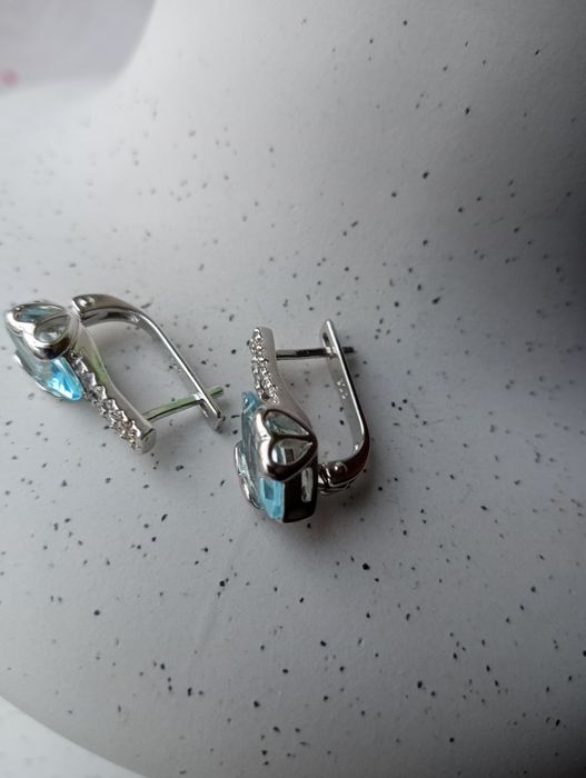 Сережки зі срібла з топазами , срібло 925 проби