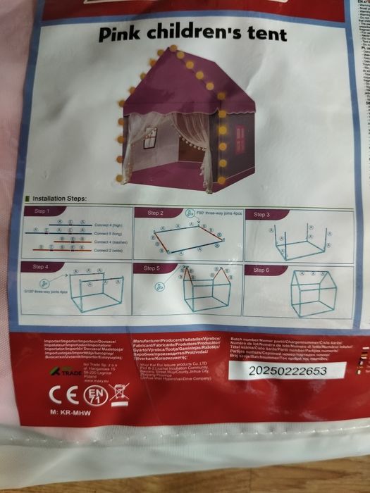 Mega namiot dla Dzieci Zamek Pałac do Pokoju Ogrodu Domu + Lampki LED