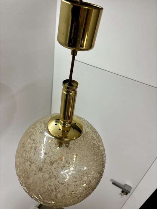 Złota Lampa wisząca Kula Doria Leuchten Mid Century Modern lata 1970te