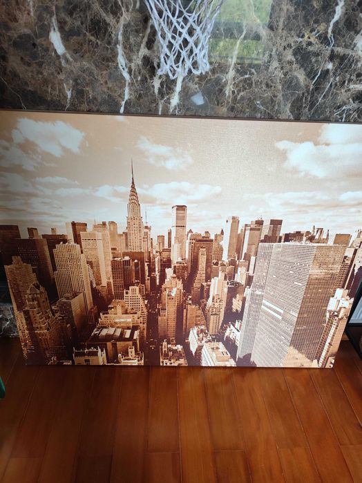 Quadro/tela grande cidade cor sépia