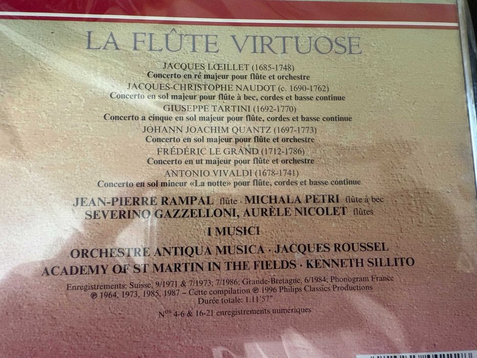 Vivaldi, Tartini, Quantz – Flute Concertos – Rampal, Petri – I Musici