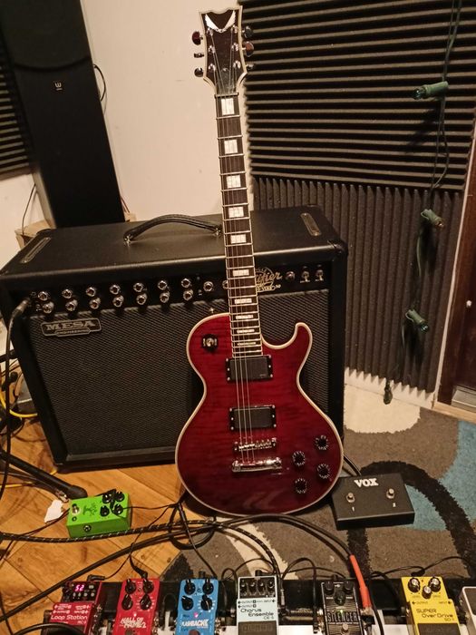 DEAN Thoroughbred Deluxe Flame Top Scary Cherry elektryczna (zamiana)