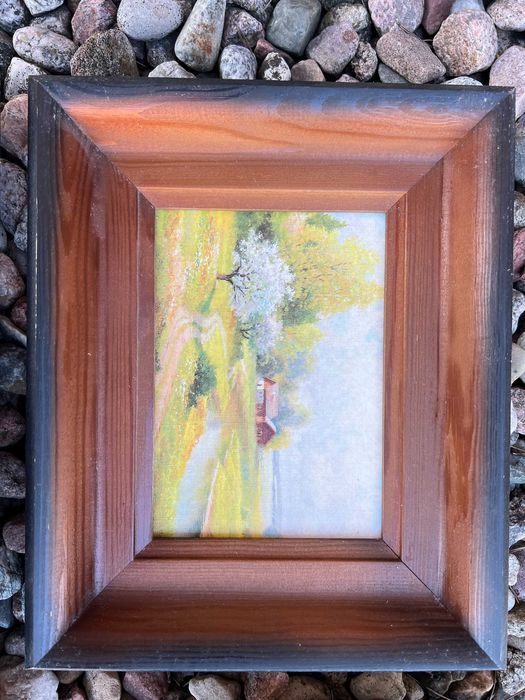 Zestaw 4 obrazów dekoracyjnych w ramach na ścianę – Pory Roku (28x23 cm)